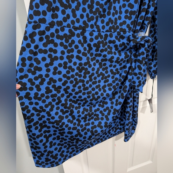 NWT Ava & Viv Women's Black and Blue Dot Long Sleeve Dress in Size 3X - Picture 6 of 12